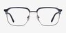Break Blue Striped & Gunmetal Acetate-metalEyeglass Frames from EyeBuyDirect, Front View