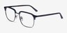 Break Blue Striped & Gunmetal Acetate-metalEyeglass Frames from EyeBuyDirect, Angle View