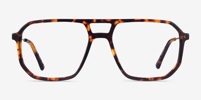 Iconic Tortoise & Silver Acetate-metalEyeglass Frames from EyeBuyDirect, Front View