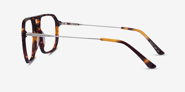 Iconic Tortoise & Silver Acetate-metalEyeglass Frames from EyeBuyDirect, Side View