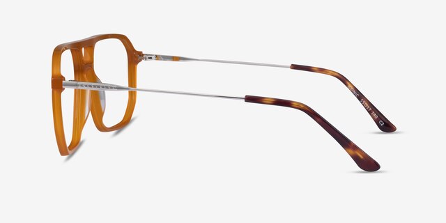 Iconic Mellow Yellow & Silver Acetate-metalEyeglass Frames from EyeBuyDirect, Side View