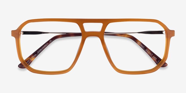 Iconic Mellow Yellow & Silver Acetate-metalEyeglass Frames from EyeBuyDirect, Closed View
