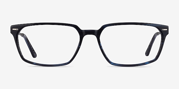 Fusion Blue Striped Silver Acetate Eyeglass Frames