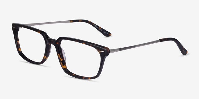 Fusion Tortoise Silver AcetateEyeglass Frames from EyeBuyDirect, Angle View