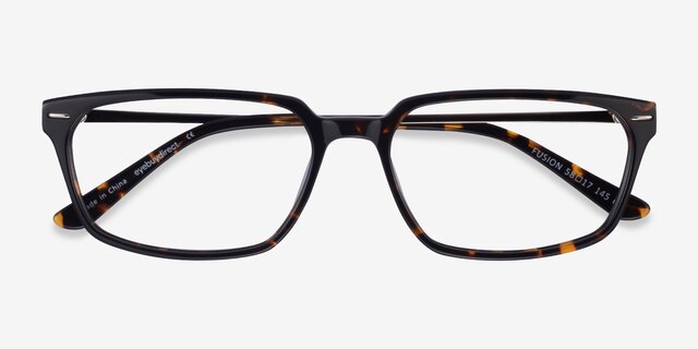 Fusion Tortoise Silver AcetateEyeglass Frames from EyeBuyDirect, Closed View