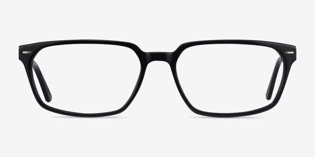 Fusion Black Silver AcetateEyeglass Frames from EyeBuyDirect, Front View