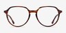 World Brown Striped Light Gold AcetateEyeglass Frames from EyeBuyDirect, Front View