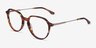 World Brown Striped Light Gold AcetateEyeglass Frames from EyeBuyDirect, Angle View