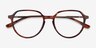 World Brown Striped Light Gold AcetateEyeglass Frames from EyeBuyDirect, Closed View