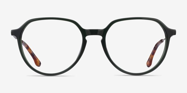 World Dark Green Silver Acétate Montures de lunettes de vue