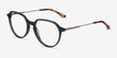 World Dark Green Silver AcetateEyeglass Frames from EyeBuyDirect, Angle View