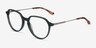 World Dark Green Silver AcetateEyeglass Frames from EyeBuyDirect, Angle View