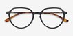 World Dark Green Silver AcetateEyeglass Frames from EyeBuyDirect, Closed View
