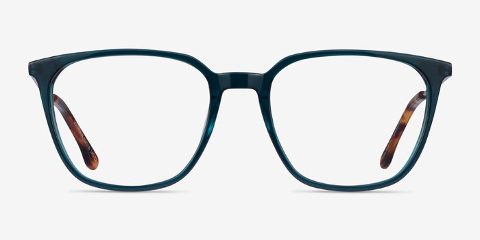 Souvenir Clear Teal Light Gold Acetate Eyeglass Frames from EyeBuyDirect