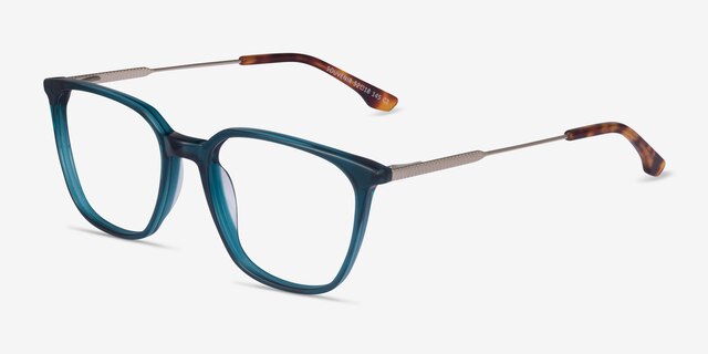 Souvenir Teal AcetateEyeglass Frames from EyeBuyDirect, Angle View