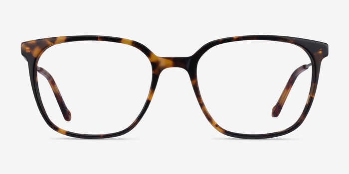 Confident Tortoise Silver Acetate Eyeglass Frames from EyeBuyDirect