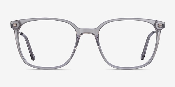 Confident Clear Gray Silver Acétate Montures de lunettes de vue