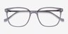 Confident Clear Gray Silver AcetateEyeglass Frames from EyeBuyDirect, Closed View