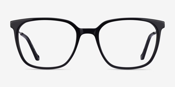 Confident Black Silver Acetate Eyeglass Frames