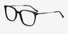 Confident Black Silver AcetateEyeglass Frames from EyeBuyDirect, Angle View