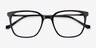 Confident Black Silver AcetateEyeglass Frames from EyeBuyDirect, Closed View