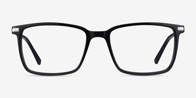 Button Black AcetateEyeglass Frames from EyeBuyDirect, Front View