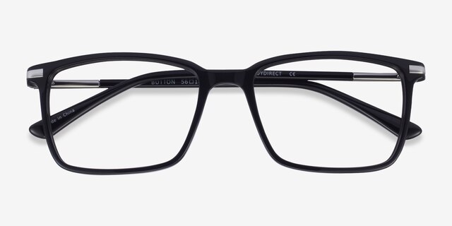 Button Black AcetateEyeglass Frames from EyeBuyDirect, Closed View
