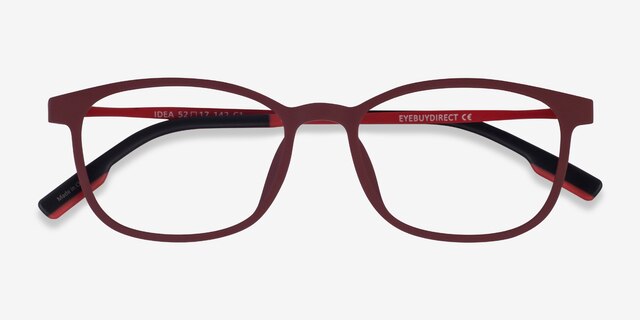 Idea Matte Red PlasticEyeglass Frames from EyeBuyDirect, Closed View