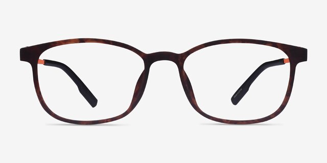 Idea Matte Tortoise Orange PlasticEyeglass Frames from EyeBuyDirect, Front View