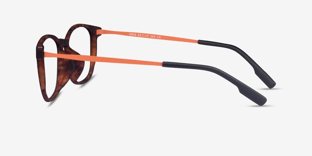 Idea Matte Tortoise Orange PlasticEyeglass Frames from EyeBuyDirect, Side View