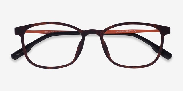 Idea Matte Tortoise Orange PlasticEyeglass Frames from EyeBuyDirect, Closed View