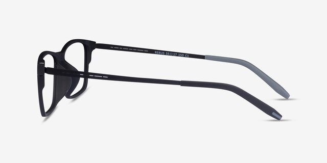 Rebus Matte Black PlasticEyeglass Frames from EyeBuyDirect, Side View
