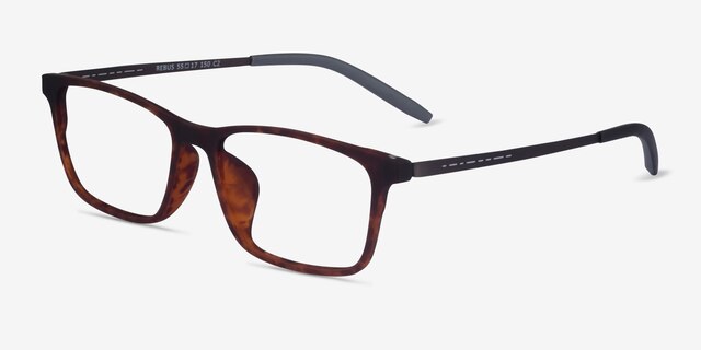 Rebus Matte Tortoise Black MetalEyeglass Frames from EyeBuyDirect, Angle View