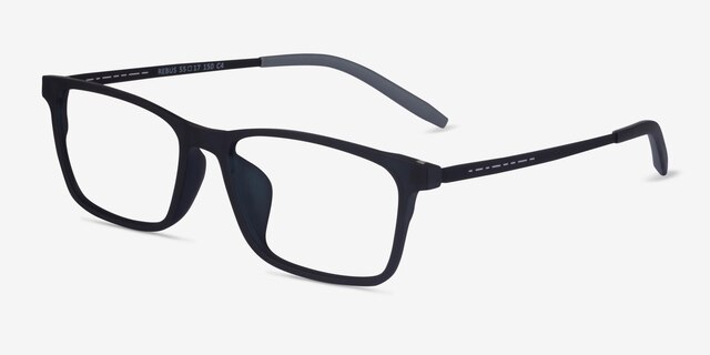 Rebus Matte Navy Black MétalMontures de lunettes de vue d'EyeBuyDirect, Vue d'Angle