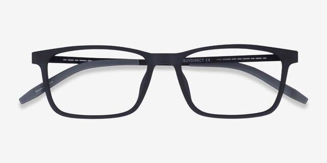 Rebus Matte Navy Black MétalMontures de lunettes de vue d'EyeBuyDirect, Vue Rapprochée
