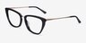 Trenta Black Gold AcétateMontures de lunettes de vue d'EyeBuyDirect, Vue d'Angle