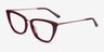 Trenta Burgundy Gold AcetateEyeglass Frames from EyeBuyDirect, Angle View