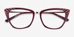 Trenta Burgundy Gold AcetateEyeglass Frames from EyeBuyDirect, Closed View