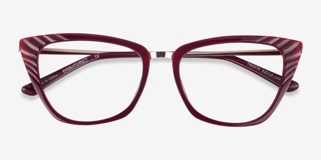 Trenta Burgundy Gold AcetateEyeglass Frames from EyeBuyDirect, Closed View