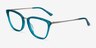 Azur Aqua Silver AcetateEyeglass Frames from EyeBuyDirect, Angle View