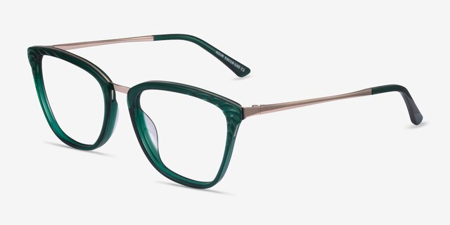 Azur Clear Green AcetateEyeglass Frames from EyeBuyDirect, Angle View