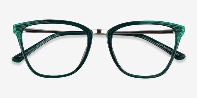 Azur Clear Green AcetateEyeglass Frames from EyeBuyDirect, Closed View