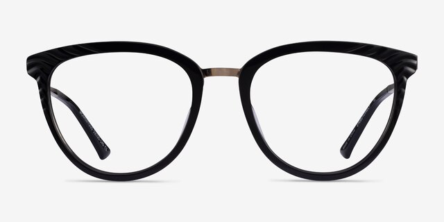 Momentous Black AcetateEyeglass Frames from EyeBuyDirect, Front View
