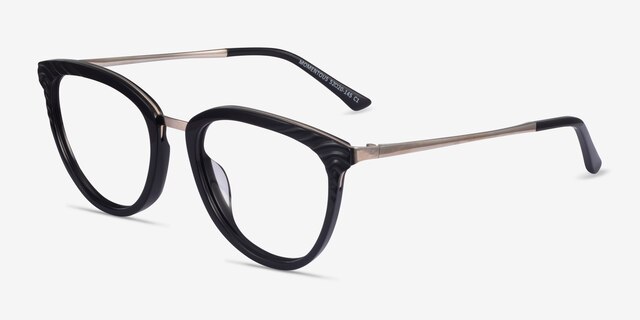 Momentous Black AcetateEyeglass Frames from EyeBuyDirect, Angle View