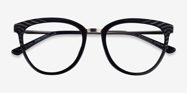 Momentous Black AcetateEyeglass Frames from EyeBuyDirect, Closed View