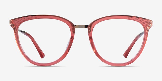 Momentous Clear Pink AcetateEyeglass Frames from EyeBuyDirect, Front View
