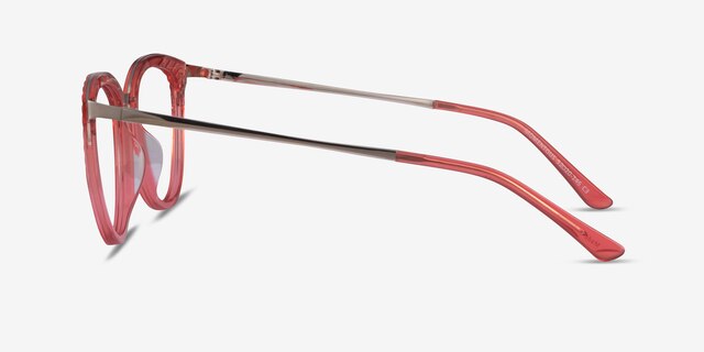 Momentous Clear Pink AcetateEyeglass Frames from EyeBuyDirect, Side View