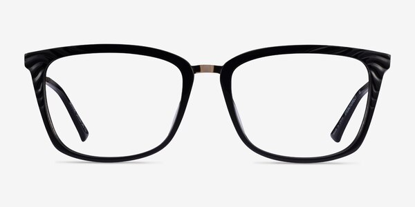 Grande Black Gold Acétate Montures de lunettes de vue