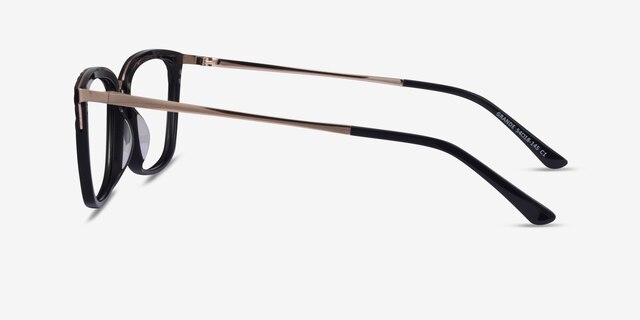 Grande Black Gold AcetateEyeglass Frames from EyeBuyDirect, Side View