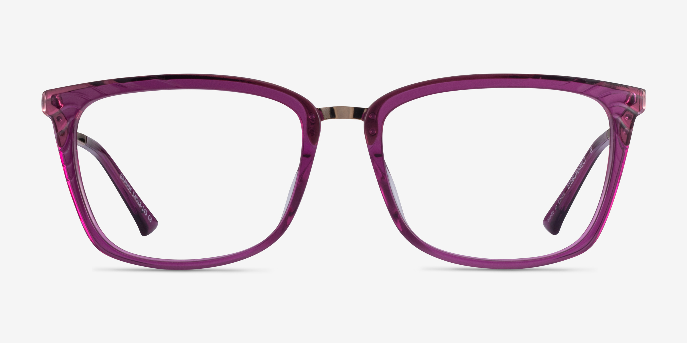 Grande Rectangle Purple Gold Glasses for Women Eyebuydirect